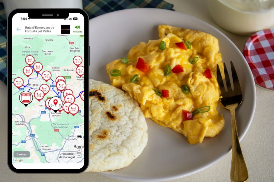 App TASTA’M per descobrir rutes d’esmorzars de forquilla a Catalunya amb mapes online i offline.